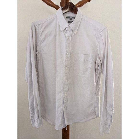 Uniqlo Shirts Uniqlo Mens Slim Fit Cotton Dress Shirt Light Gray